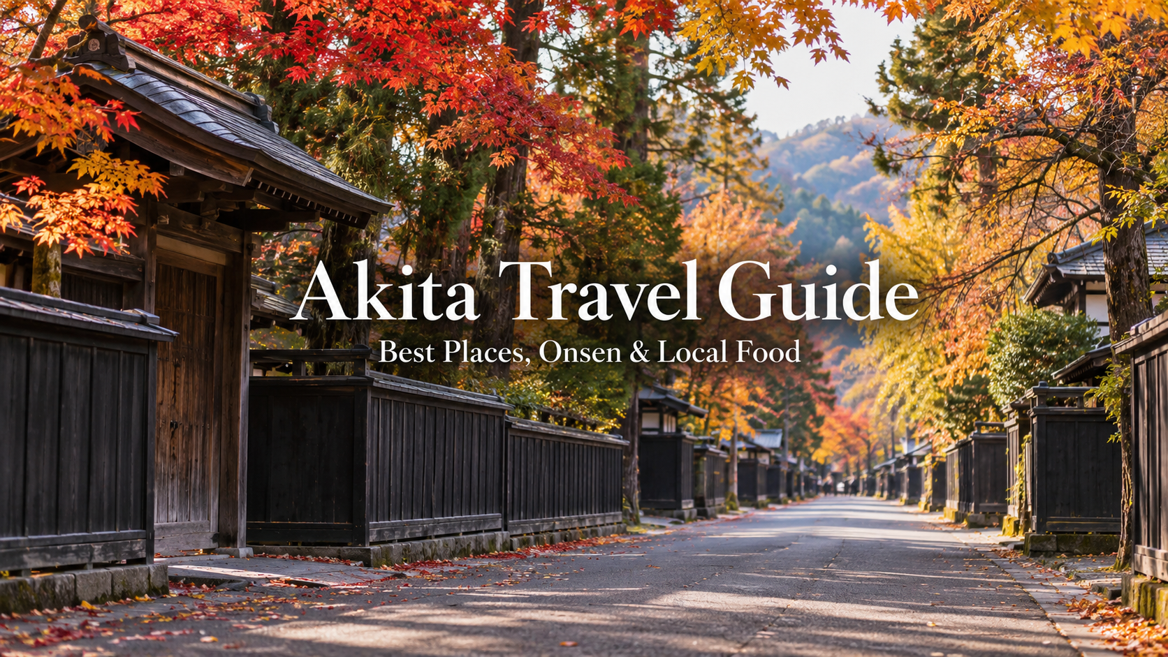Kakunodate samurai district in Akita Japan surrounded by colorful autumn leaves